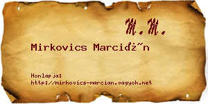 Mirkovics Marcián névjegykártya